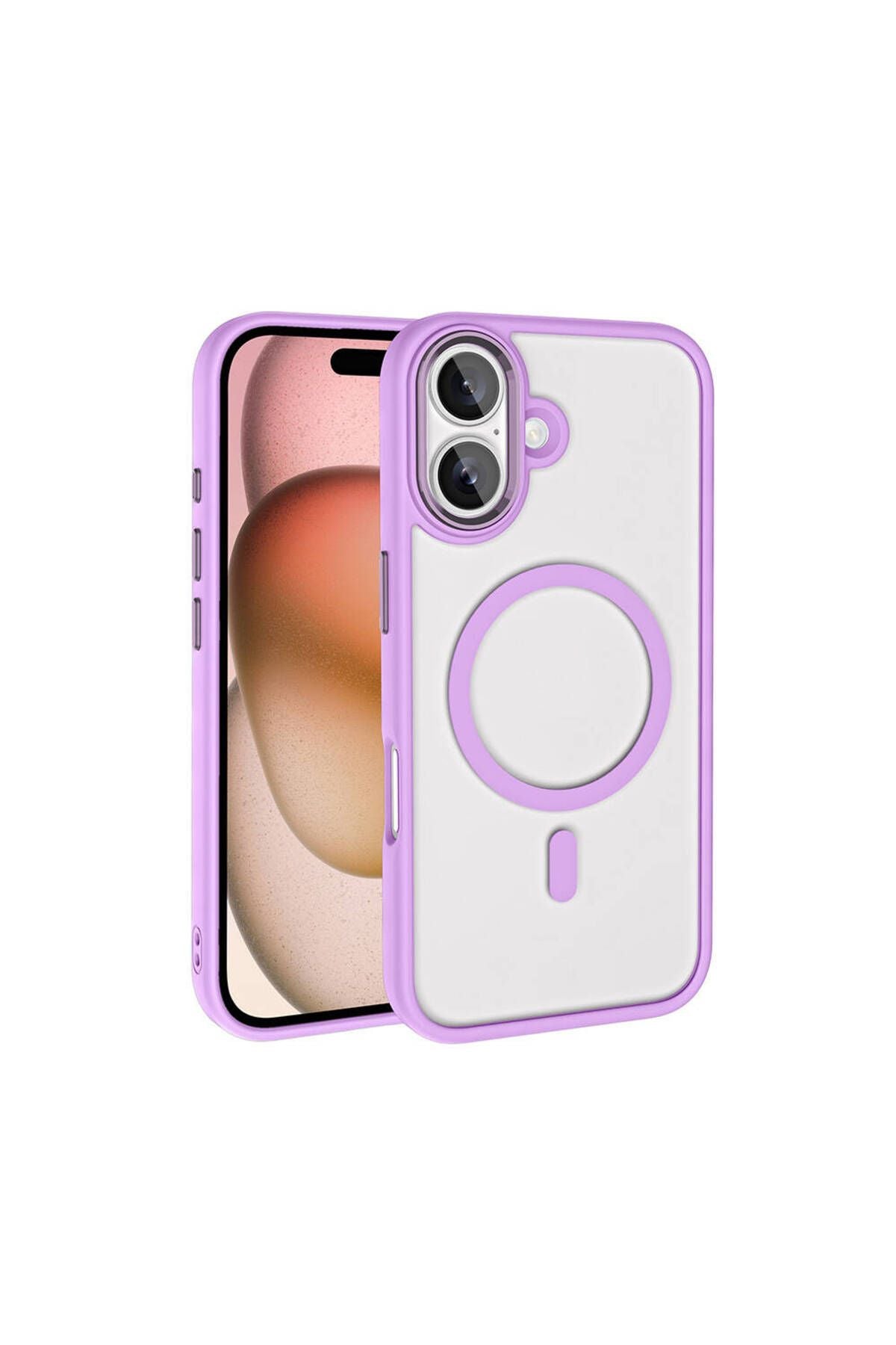 Apple iPhone 16 Plus Kılıf Wireless Şarj Özellikli Zore Krom Magsafe Silikon Kapak-Yeşil