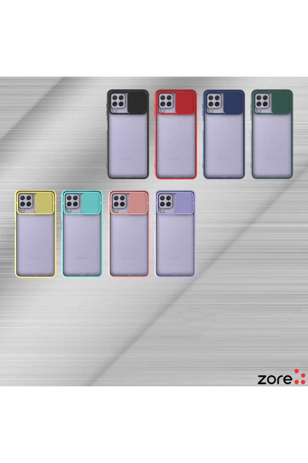 Galaxy A22 4G Kılıf Zore Lensi Kapak - Siyah