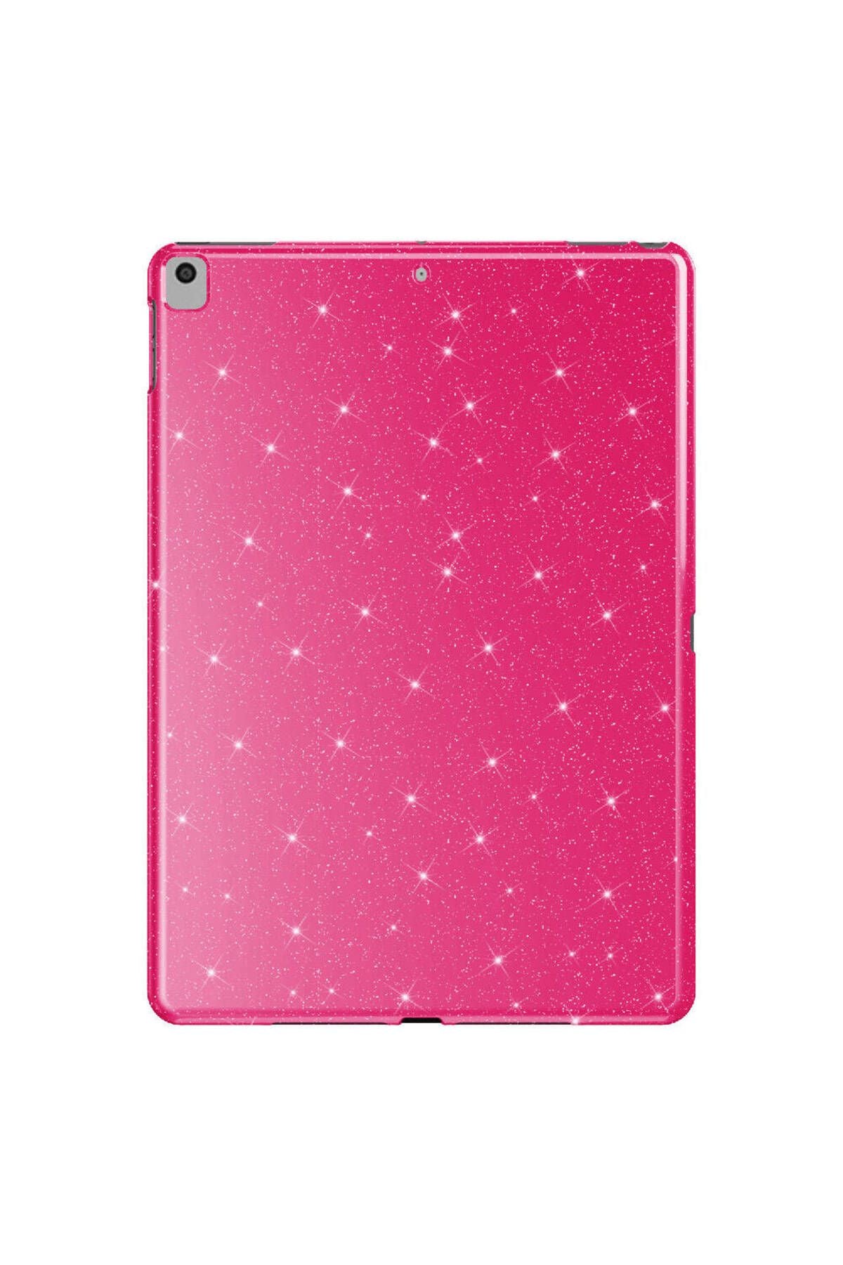 iPad 10.2 (8 Nesil) Simli Parlak Görünümlü Uyumlu Zore Tablet Koton Kılıf-Pembe Koyu
