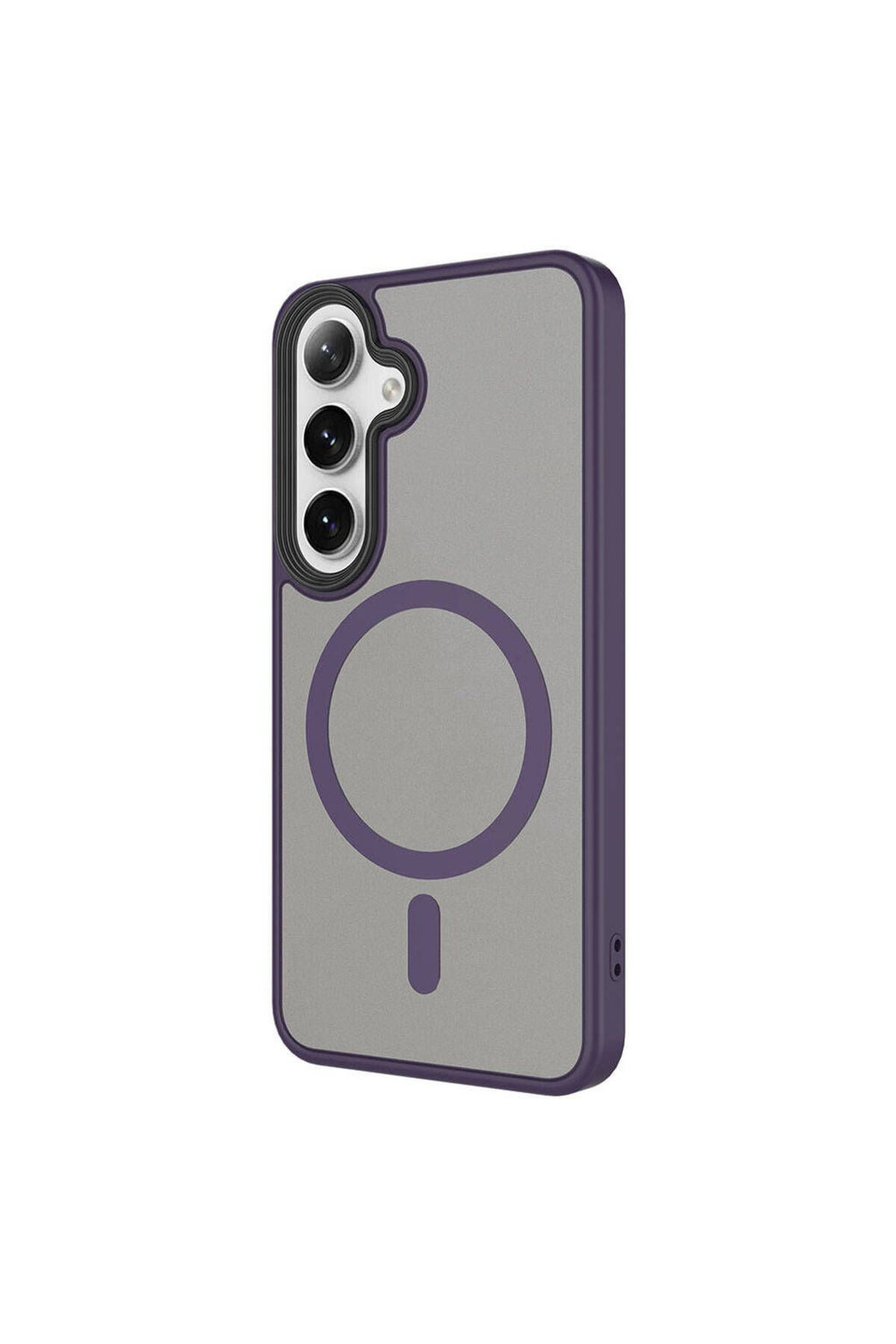 Galaxy S24 Plus Kılıf Sert PC Arka Yüzey Wireless Şarj Özellikli Zore Flet Magsafe Kapak - Lila