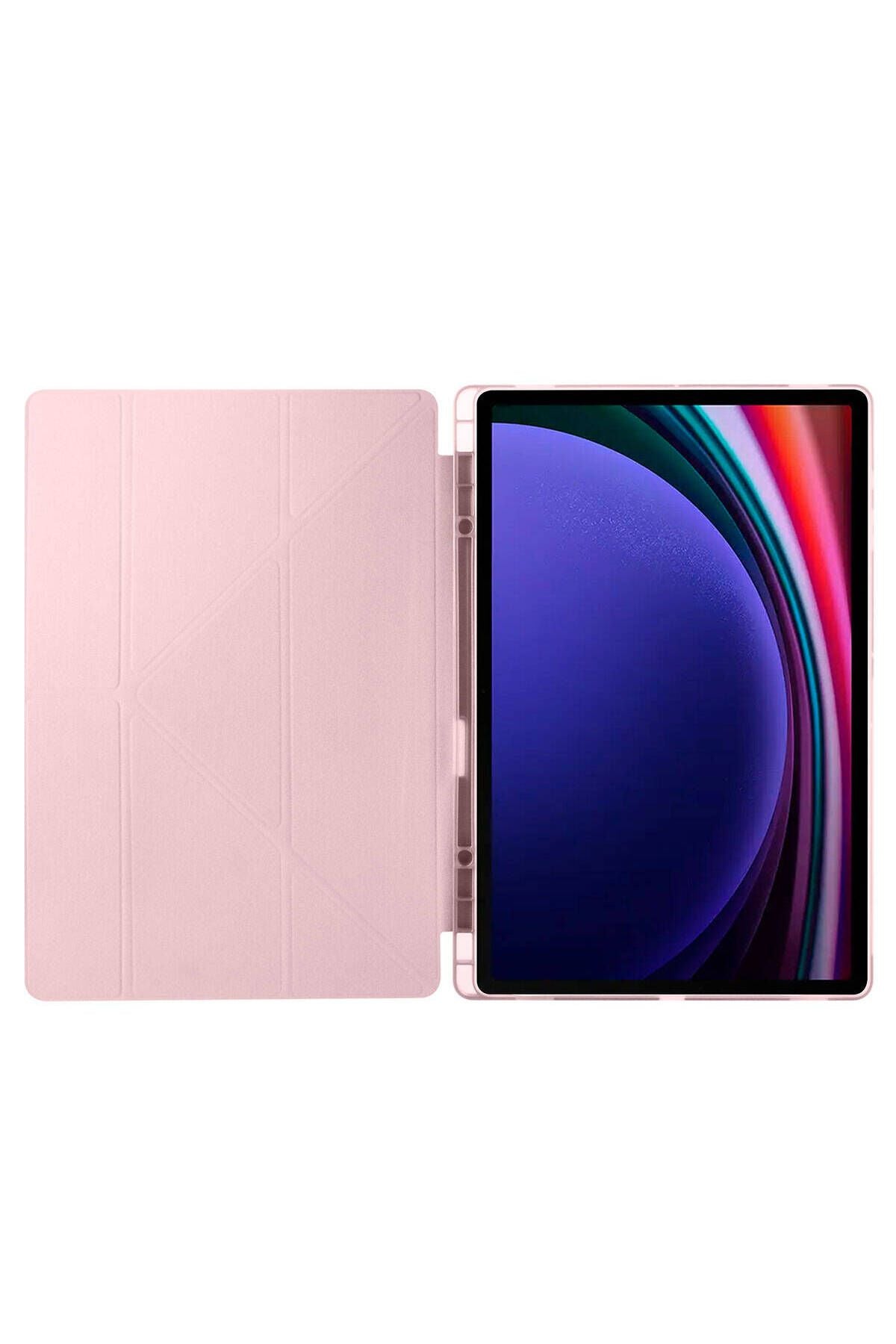 Galaxy Tab S10 Ultra Kılıf Zore Tri Folding Kalem Bölmeli Standlı Kılıf - Mor