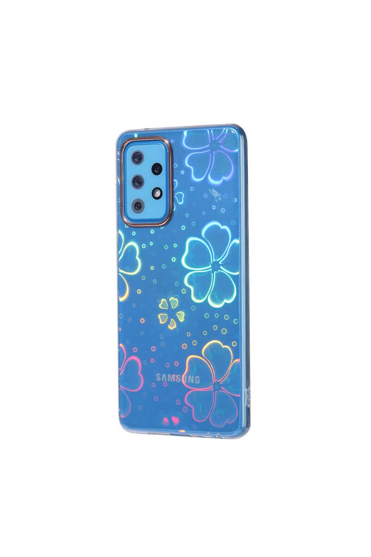 Galaxy A52 Uyumlu Adamax Sidney Desenli Sert Kapak - Flower No3 Adamax