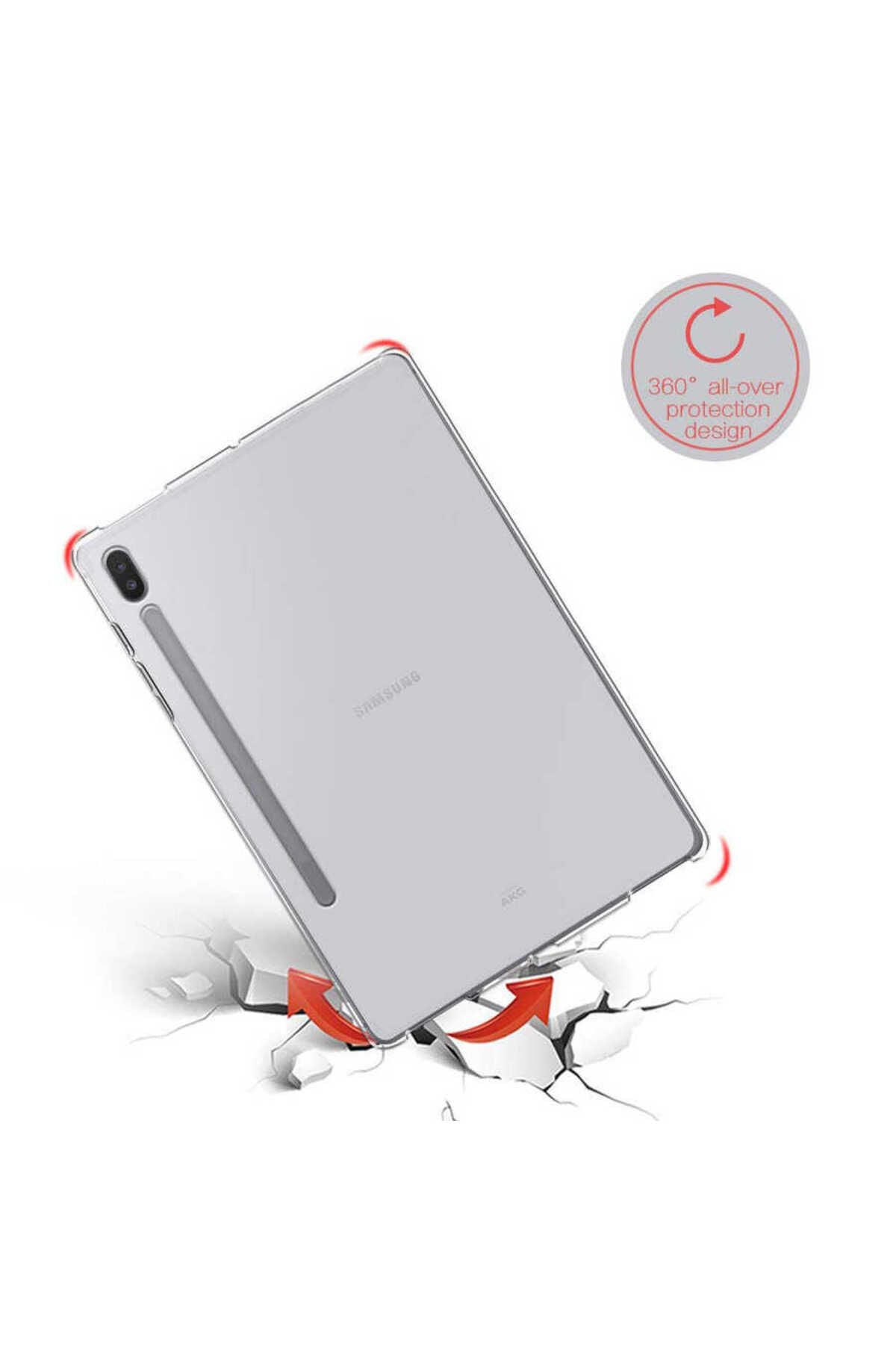 Galaxy Tab S7 T870 Kılıf  Uyumlu Zore Tablet Süper Silikon Kapak-Renksiz