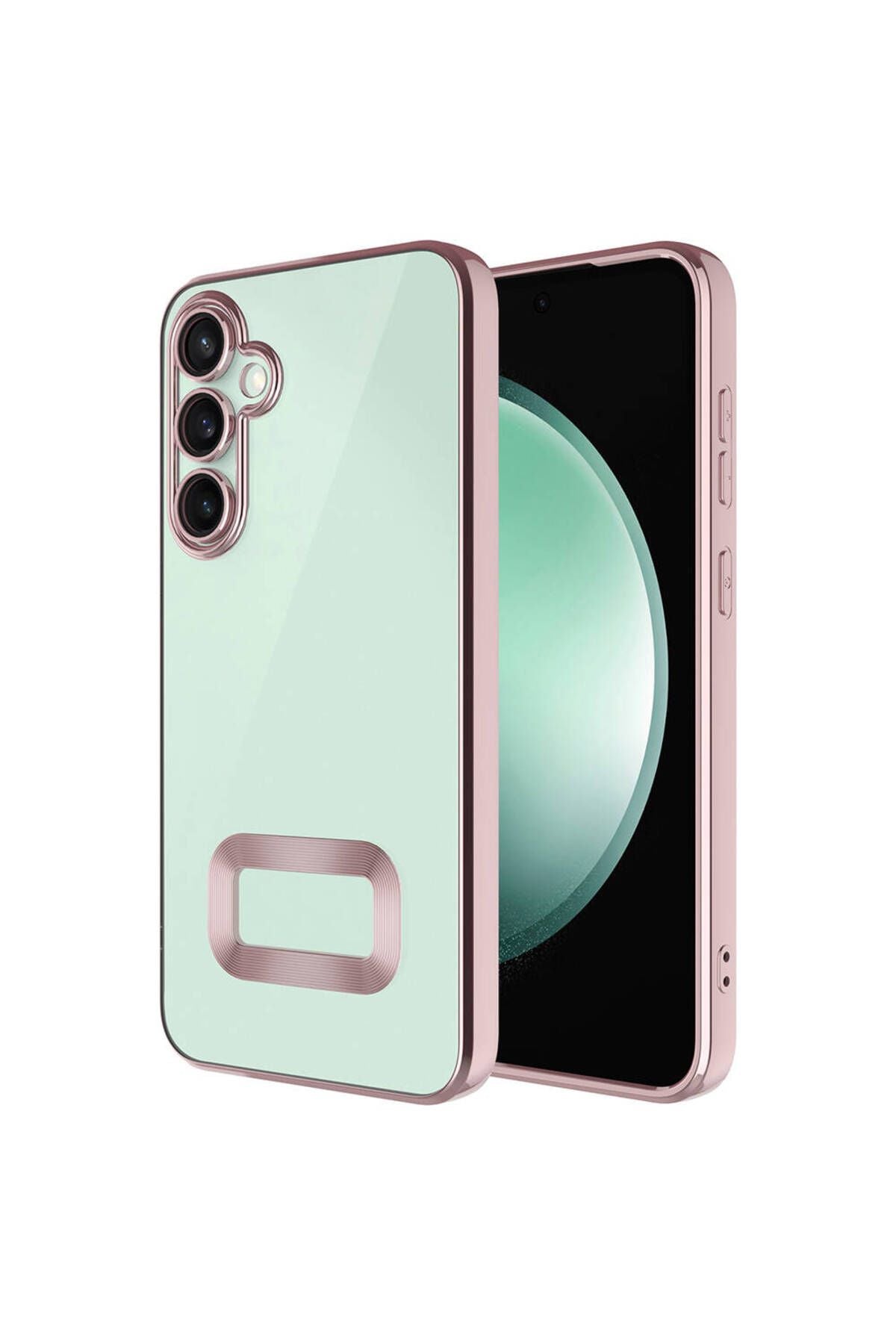 Galaxy S24 Plus Kılıf Kamera Korumalı Logo Gösteren Zore Omega Kapak - Sierra Mavi