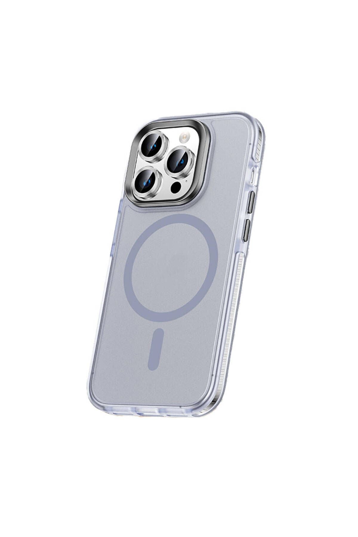 iPhone 15 Pro Kılıf Airbagli Magsafe Wireless Şarj Özellikli Lens Koruyuculu Zore Klaptika Kapak - S