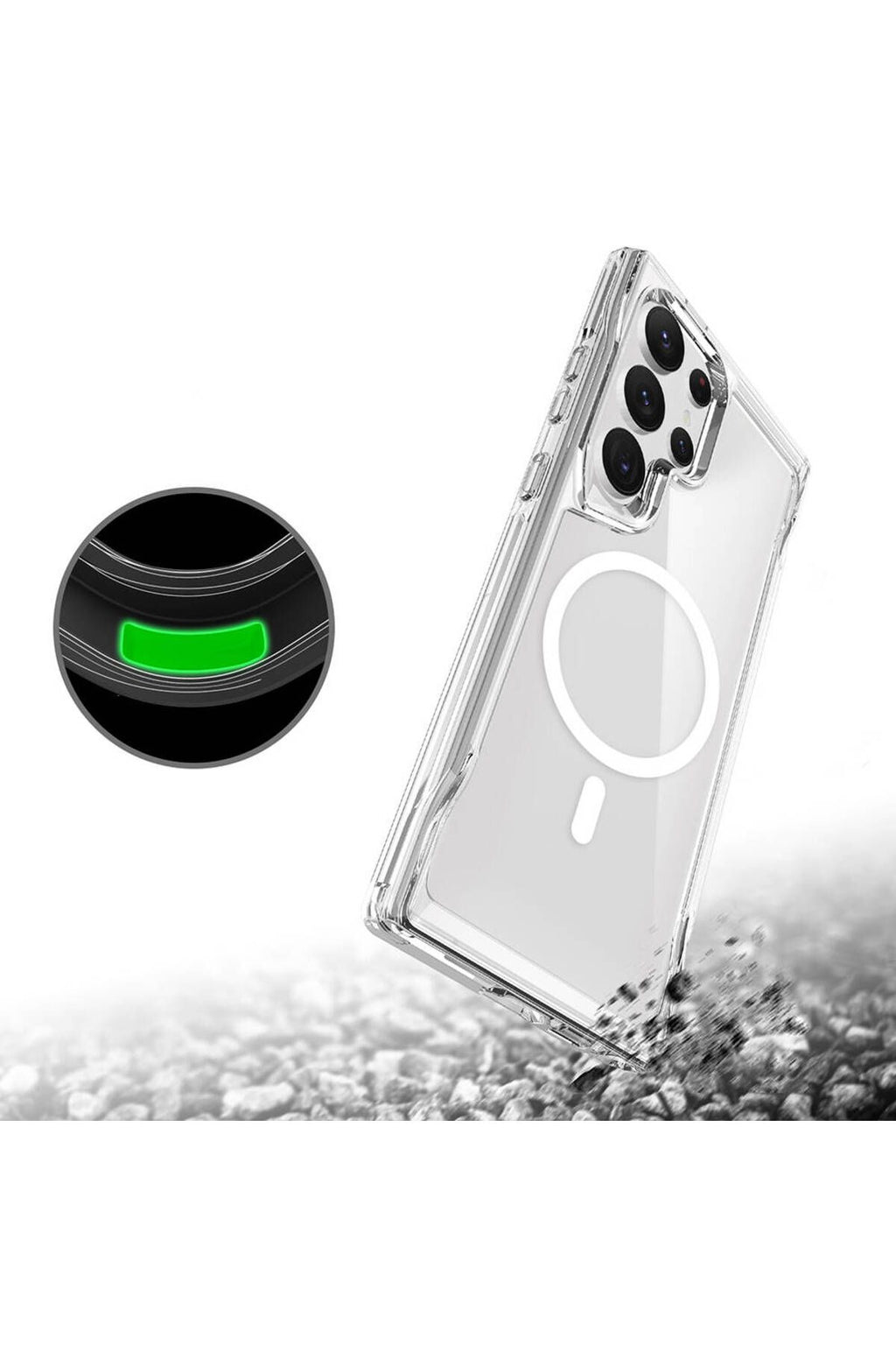 Galaxy S24 Ultra Kılıf Zore Magsafe Şarj Özellikli T-Max Magsafe Kapak-Renksiz
