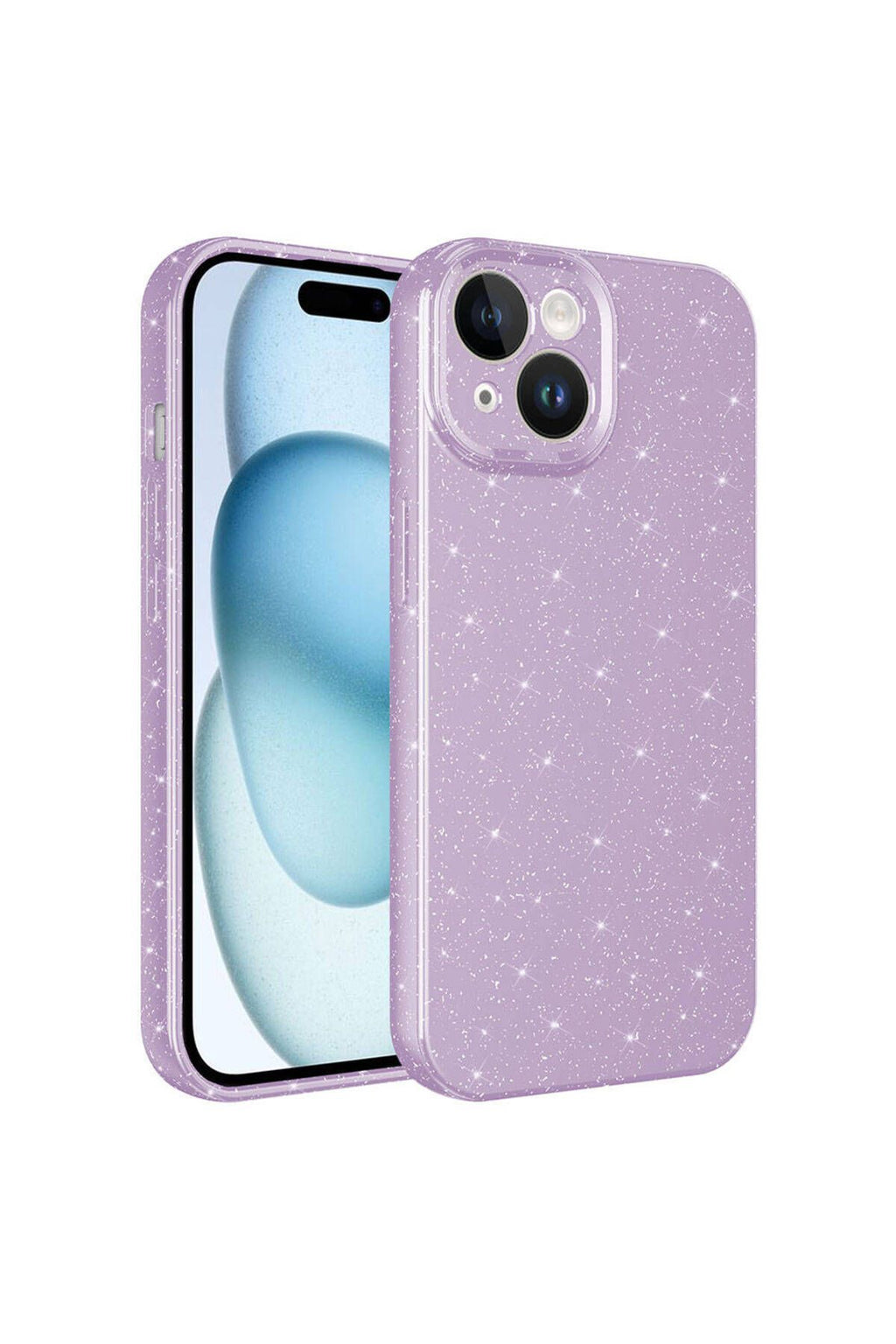 iPhone 15 Plus Uyumlu Kamera Korumalı Simli Lüks Zore Koton Kılıf-Turuncu