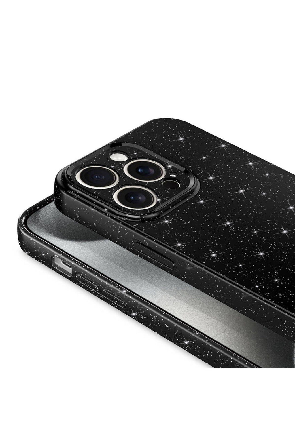 iPhone 15 Pro Uyumlu Kamera Korumalı Simli Lüks Zore Koton Kılıf-Pembe Koyu