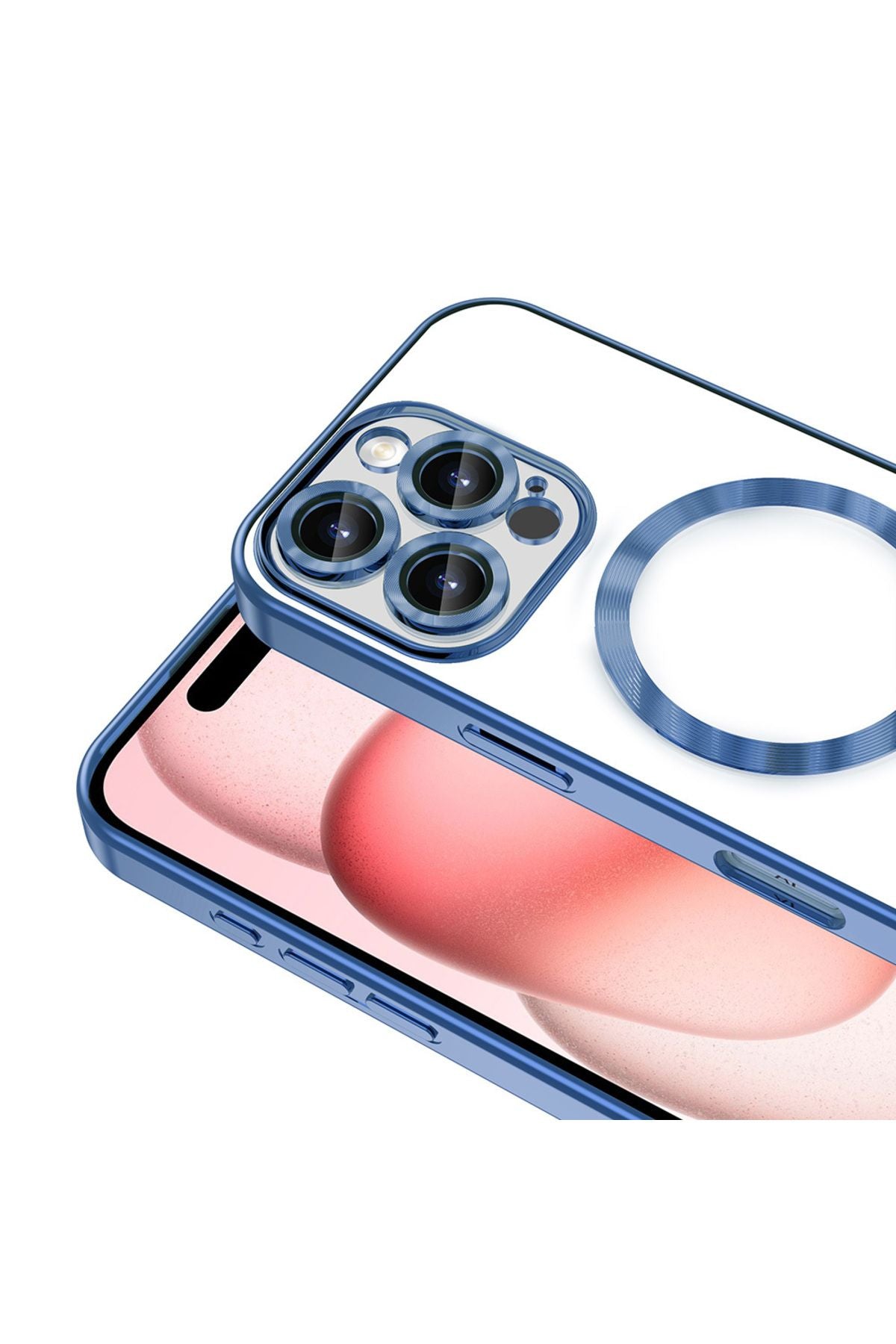 iPhone 16 Pro Kılıf Kamera Korumalı Magsafe Wireless Şarj Özellikli Zore Demre Kapak - Sierra Mavi