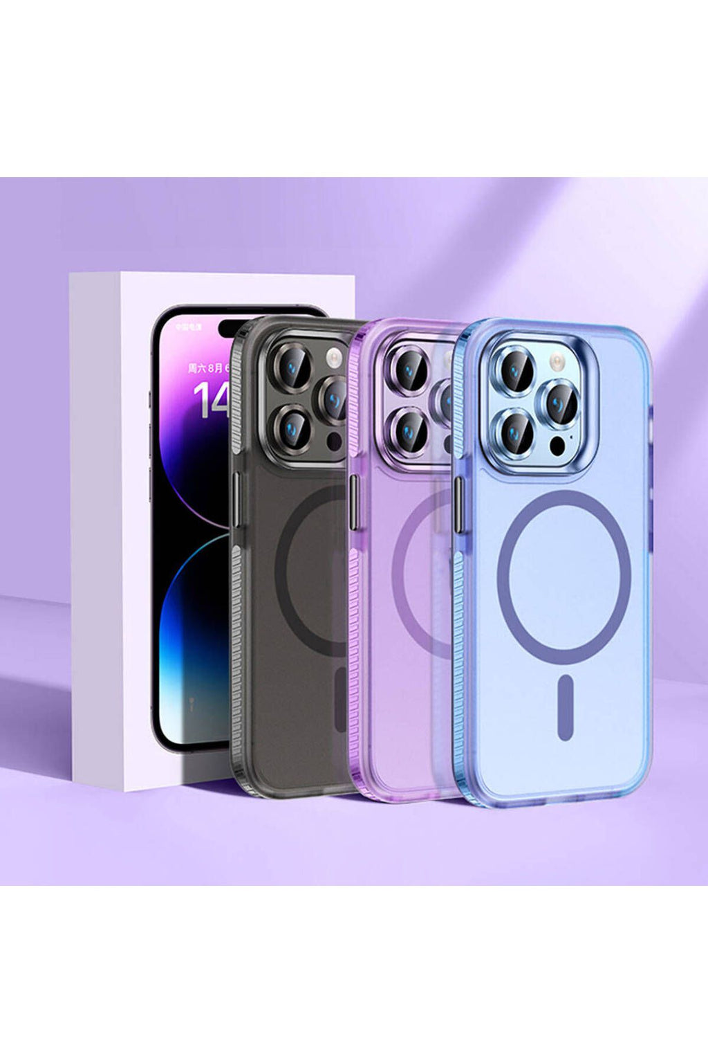 iPhone 15 Pro Max Kılıf Airbagli Magsafe Wireless Şarj Özellikli Lens Koruyuculu Zore Klaptika Kapak