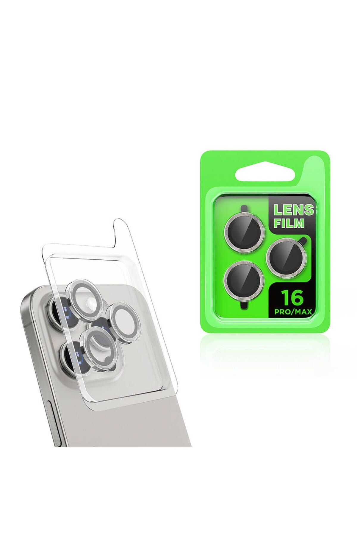 Apple iPhone 16 Pro Max Zore CL-07 Kamera Lens Koruyucu-Gümüş