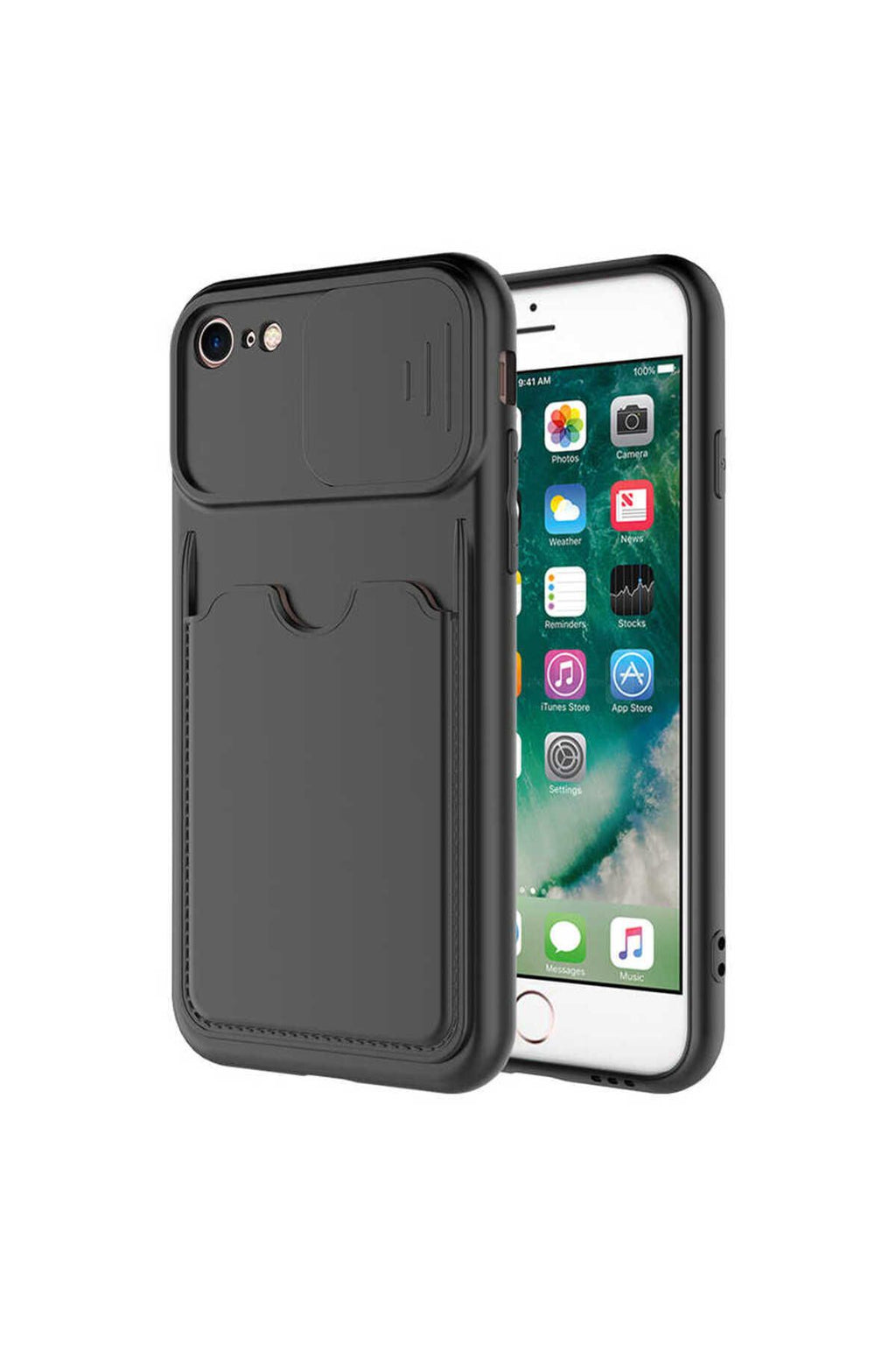 iPhone SE 2020 Kılıf Zore Kartix Kapak - Siyah