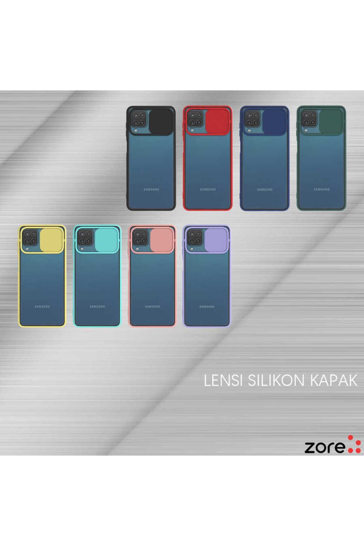 Galaxy A12 Kılıf Zore Lensi Kapak - Pembe Açık