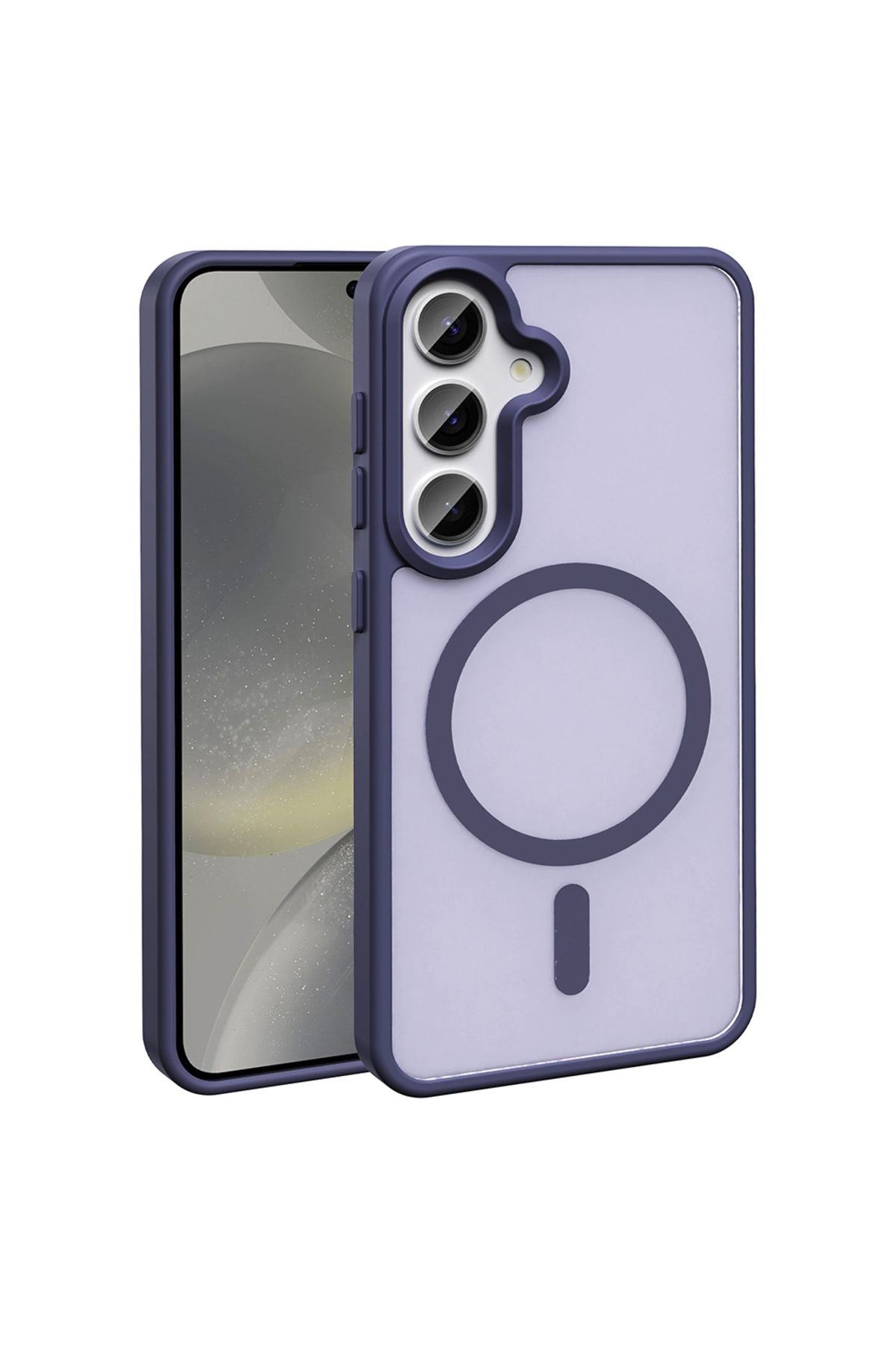 Galaxy S24 FE Kılıf Magsafe Şarj Özellikli Mat Arka Yüzey Zore Sio Kapak - Lila