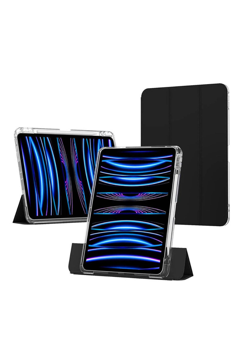 Apple iPad Air 11 2024 Kılıf Magnetik Ayrılabilen AiHTTgli Uyumlu Zore Sliding Tablet Kılıfı-Siyah