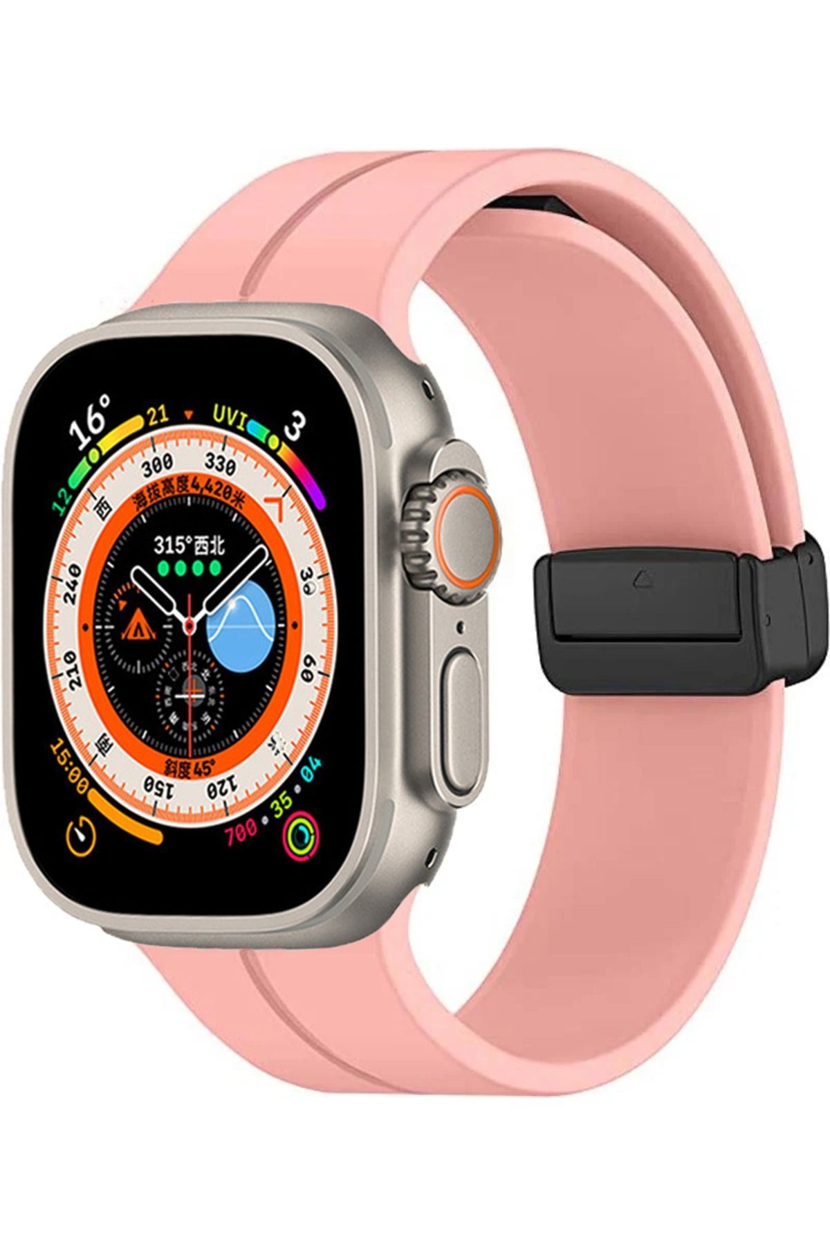 Watch Ultra 49mm Uyumlu KRD-84 Uyumlu Zore Kordon-Koyu Yeşil