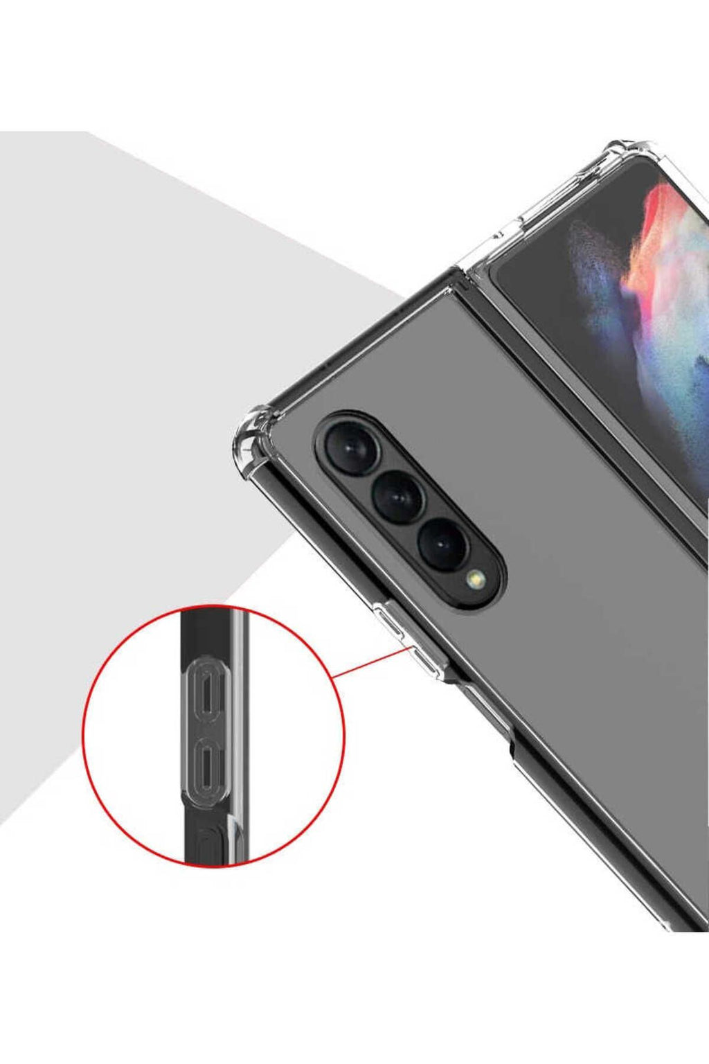 Galaxy Z Fold 4 Uyumlu Zore Nitro Anti Shock Silikon-Renksiz