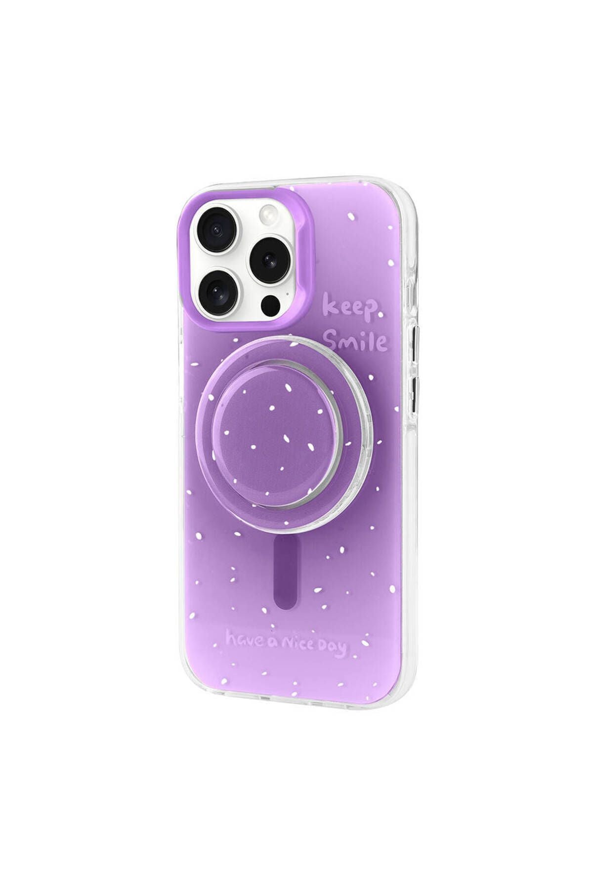 iPhone 15 Pro Max Zore Magsafe Şarj Özellikli Tak-Çıkar Pop Soketli Zore Tiktok Kılıf-Mavi