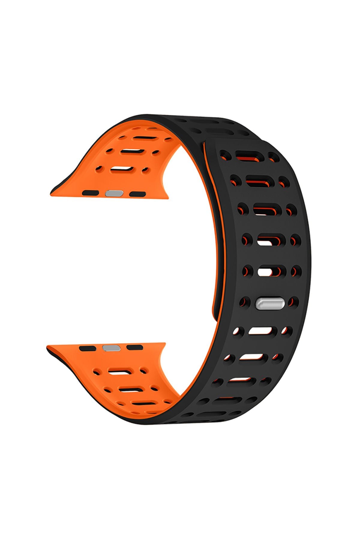Watch Ultra 49mm Uyumlu Zore KRD-124 Silikon Kordon Strap Kayış-Koyu Yeşil-Gri