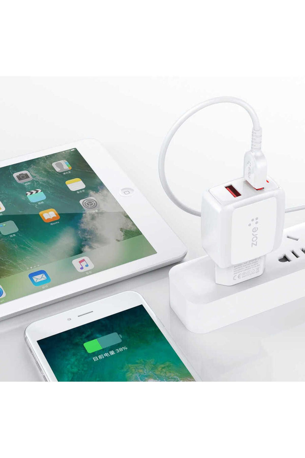 Beyaz Vest Serisi V2 Lightning 2 in 1 Şarj Seti-Zore