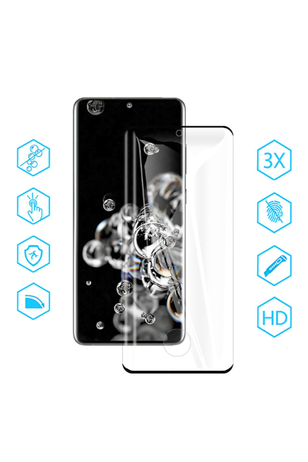 Galaxy S21 Ultra Uyumlu Zore Süper Pet Ekran Koruyucu Jelatin