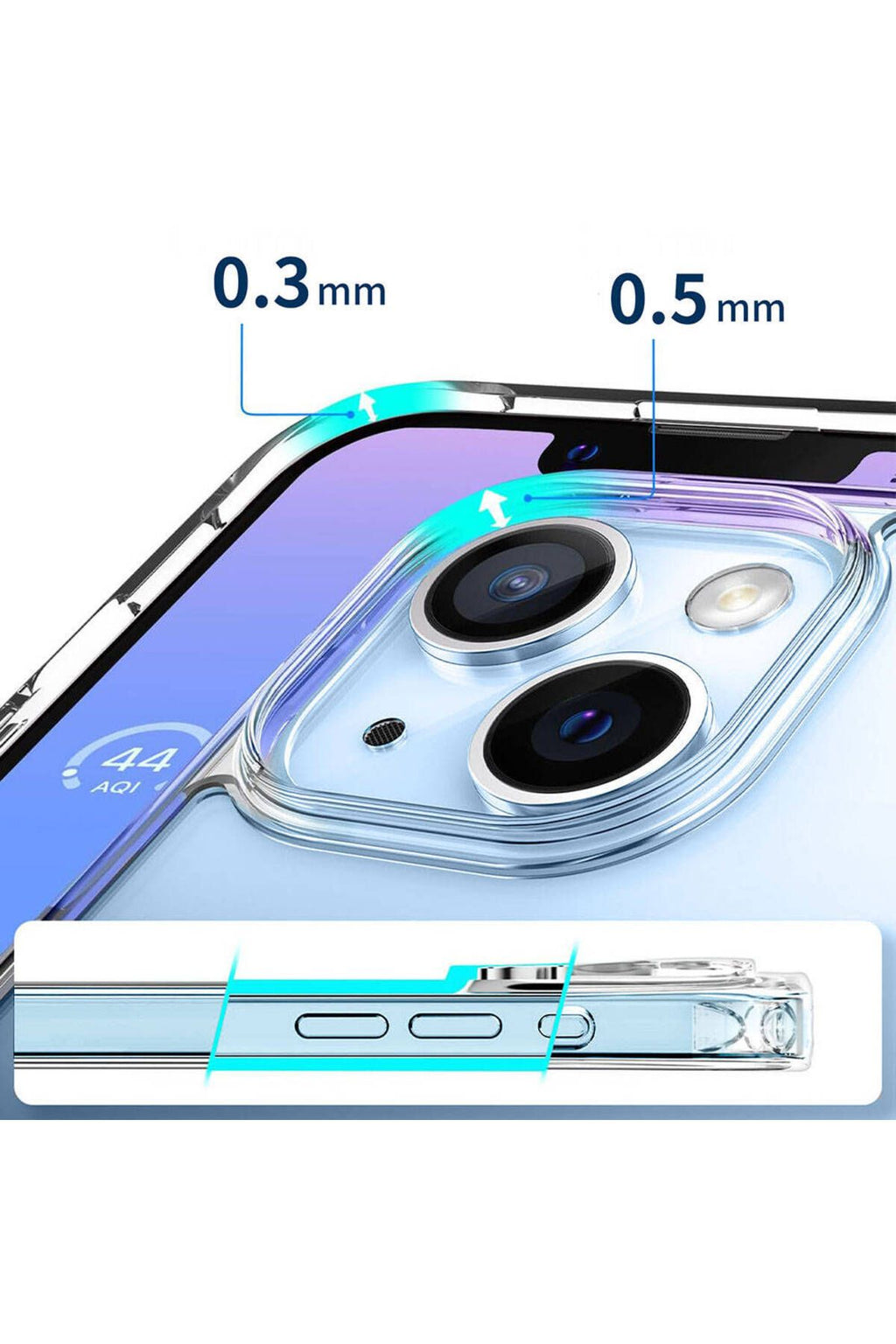 iPhone 15 Plus Uyumlu Magsafe Şarj Özellikli Şeffaf Sert PC Zore Embos Kılıf-Renksiz