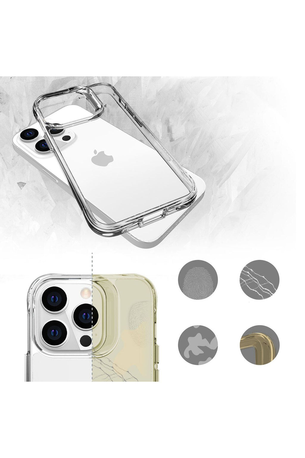 iPhone 14 Pro Uyumlu Zore Şeffaf Ultra İnce AiKDKg Tasarımlı Okka Kılıf-Renksiz