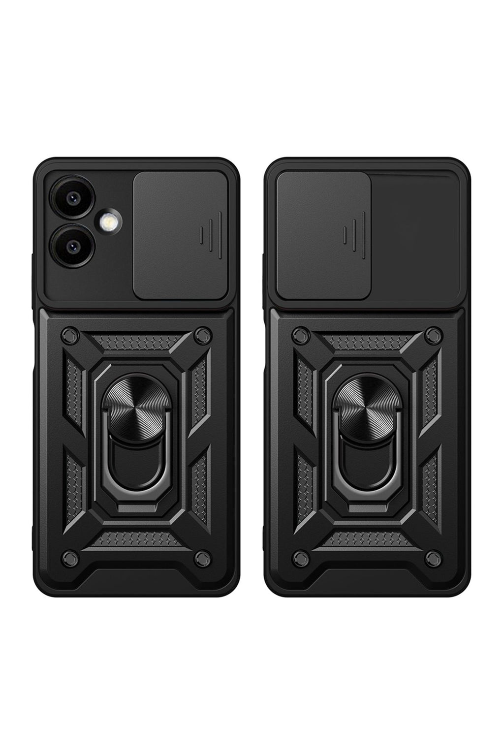 Galaxy A06 Uyumlu Magnetik Standlı Kamera Korumalı Zore Sürgülü Vega Kapak-Mavi