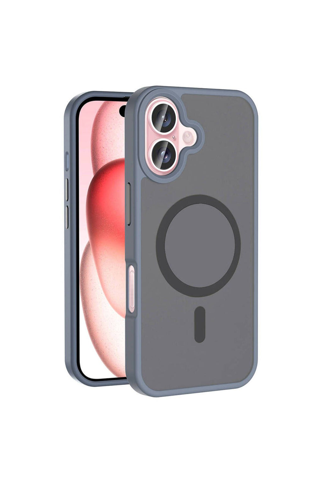 iPhone 16 Plus Kılıf Magsafe Şarj Özellikli Mat Arka Yüzey Zore Sio Kapak-Gri