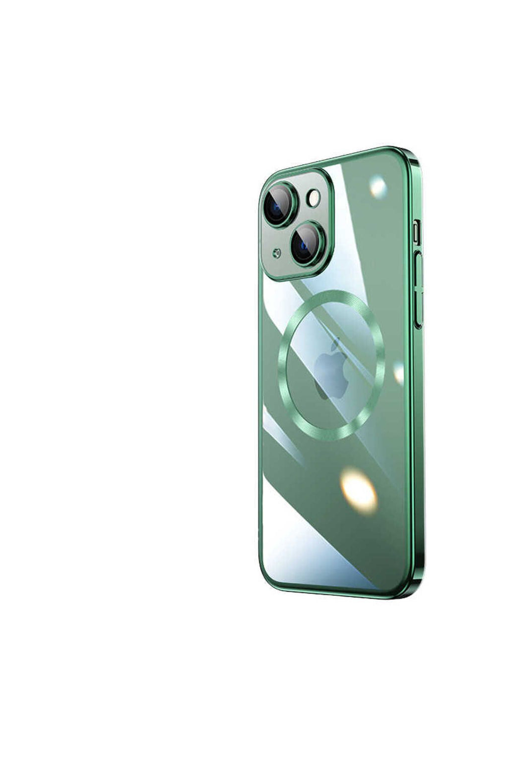 iPhone 14 Uyumlu Wireless Şarj Özellikli Sert PC CSM Zore Riksos Magsafe Kılıf-Koyu Yeşil