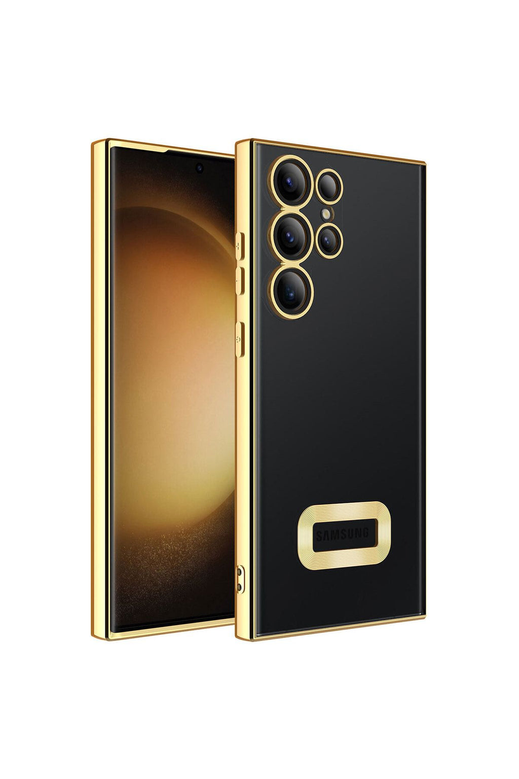 Galaxy S23 Ultra Kılıf Kamera Korumalı Logo Gösteren Zore Omega Kapak - Lacivert