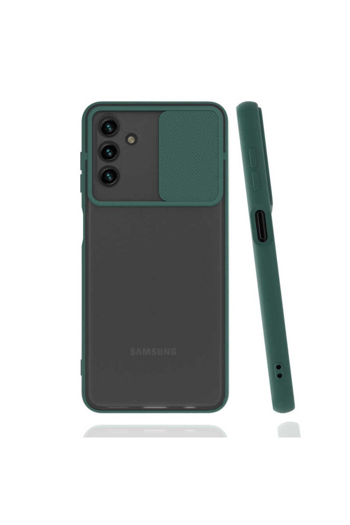 Galaxy A13 5G Kılıf Zore Lensi Kapak - Koyu Yeşil