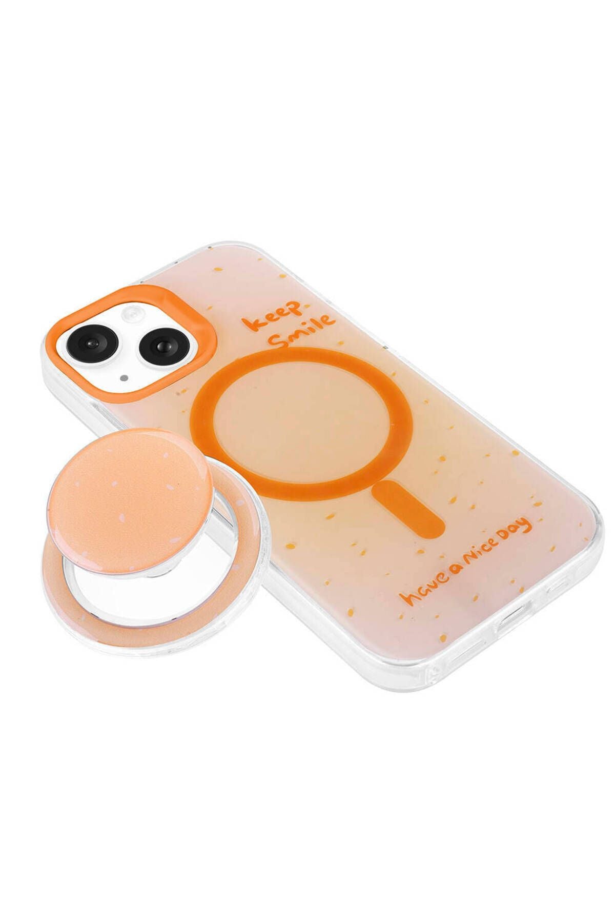 iPhone 15 Zore Magsafe Şarj Özellikli Tak-Çıkar Pop Soketli Zore Tiktok Kılıf-Mor