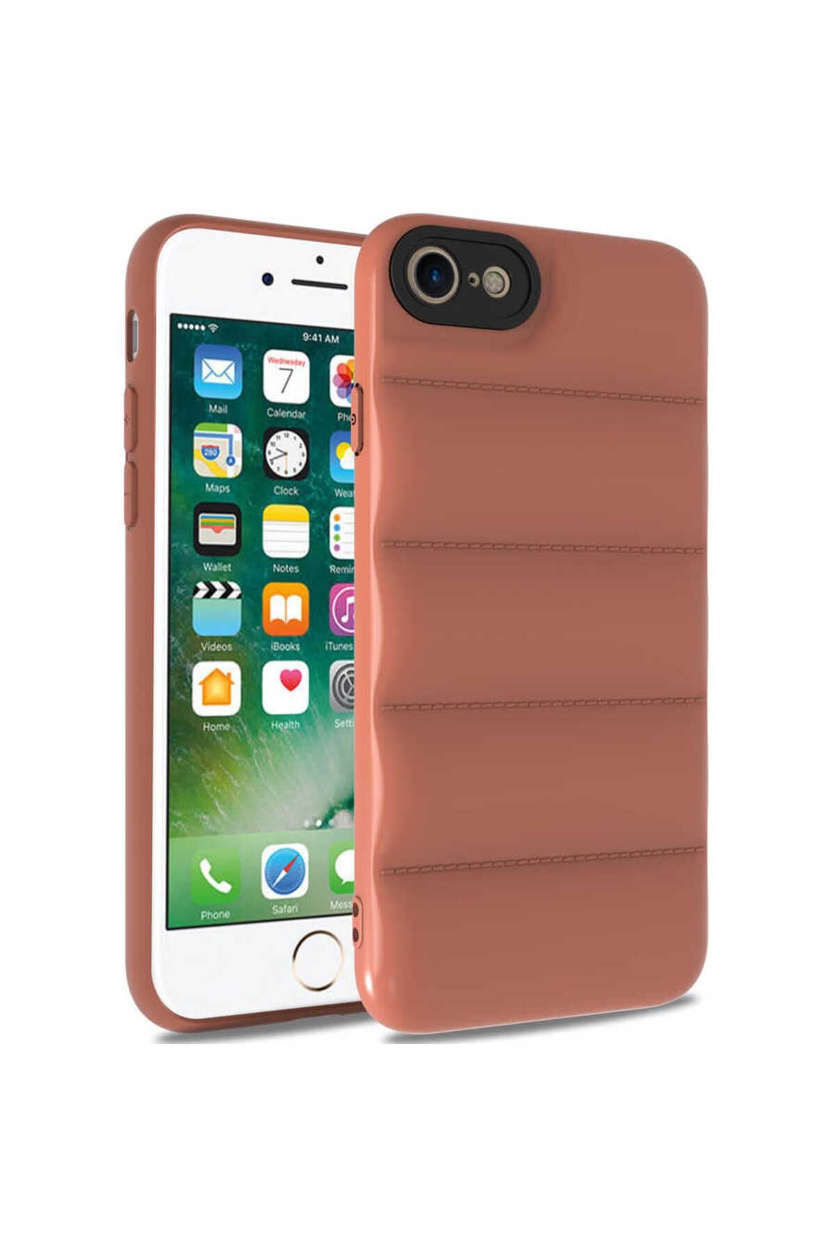 iPhone SE 2022 Uyumlu Zore Kasis Kılıf-Kahverengi