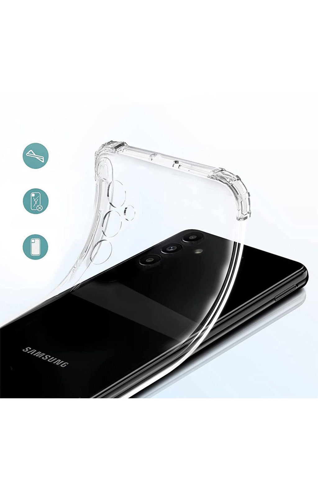 Galaxy A54 Kılıf Zore 2mm Anti Shock Silikon - Renksiz