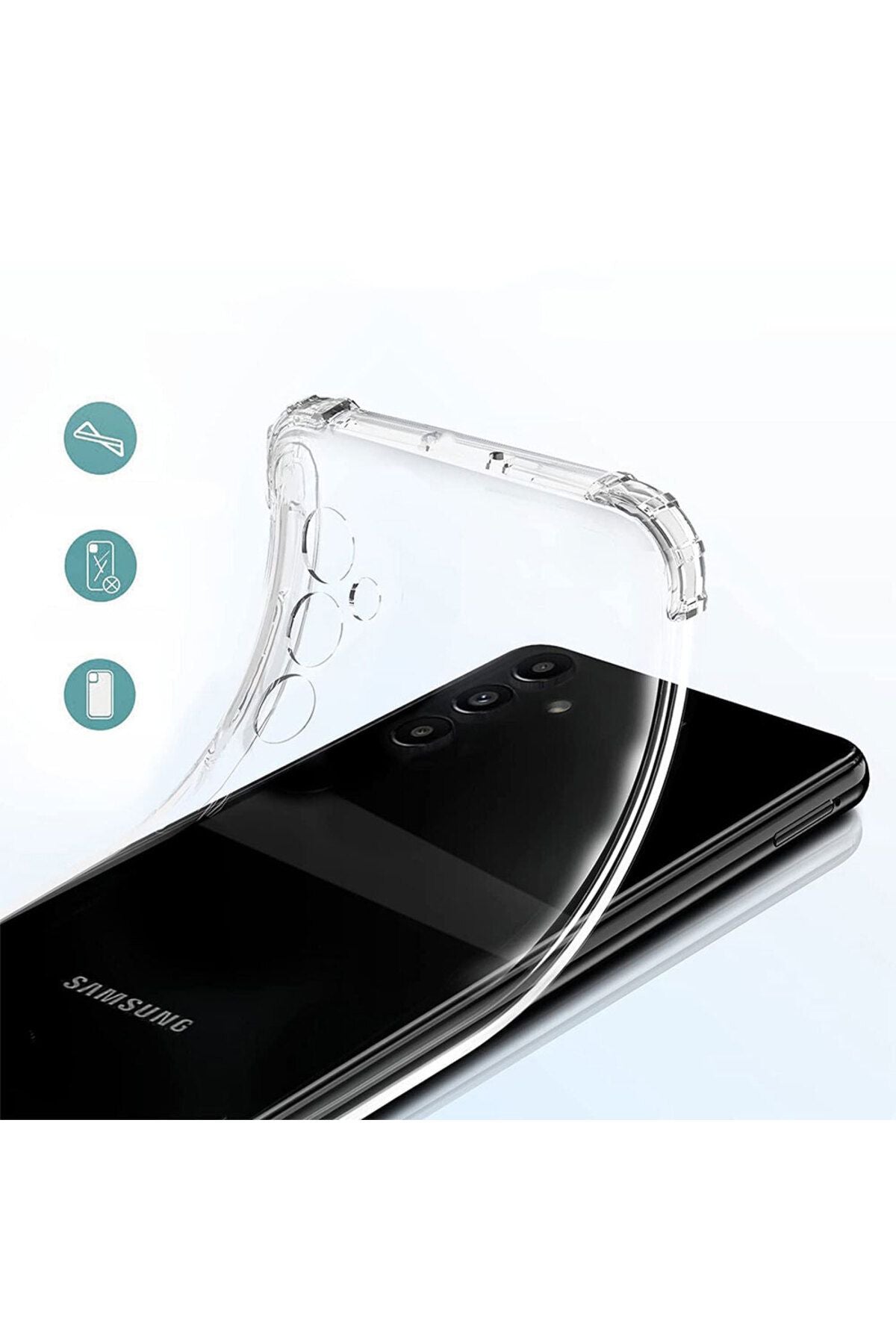 Galaxy A54 Kılıf Zore 2mm Anti Shock Silikon - Renksiz