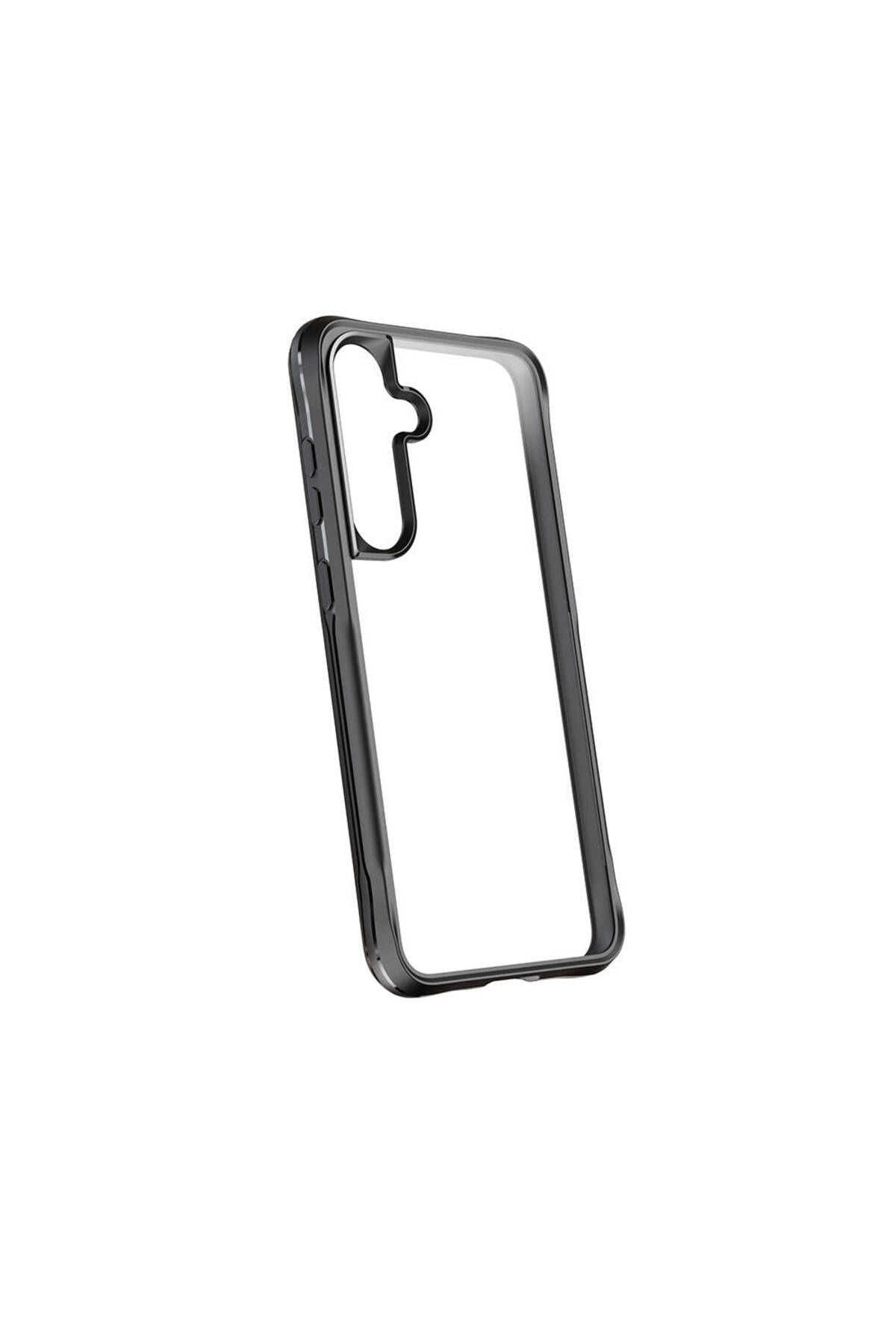 Galaxy S24 Plus Kılıf Şeffaf Sert PC Arka Yüzey Tasarımlı Zore Edo Kapak - Siyah