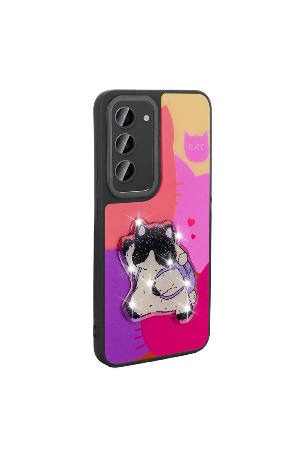 Galaxy S23 Kılıf Parlayan Kabartmalı İkonik Figürlü Zore Amas Silikon Kapak - Beyaz