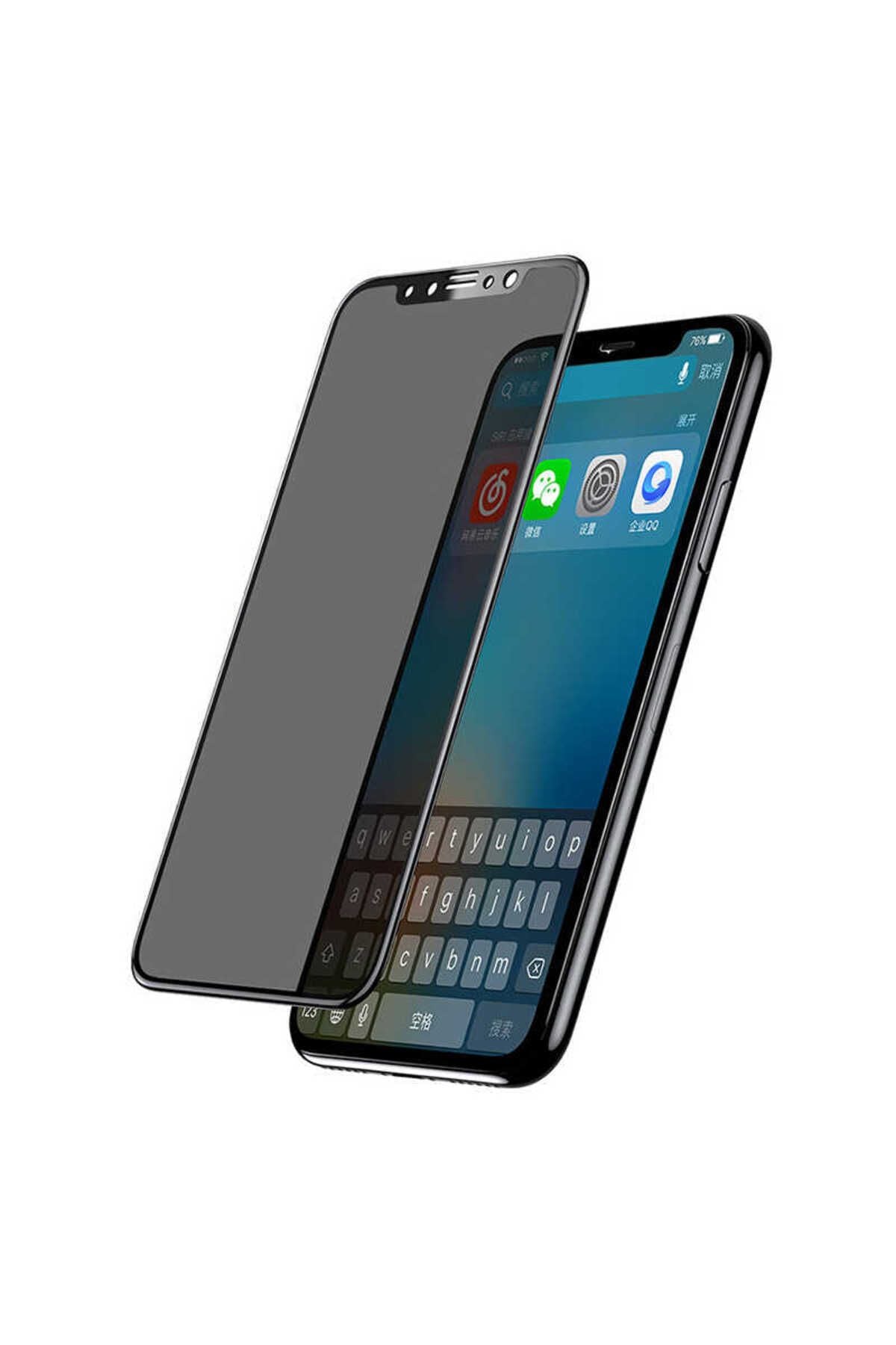iPhone 12 Uyumlu Davin 5D Privacy Cam Zore Ekran Koruyucu