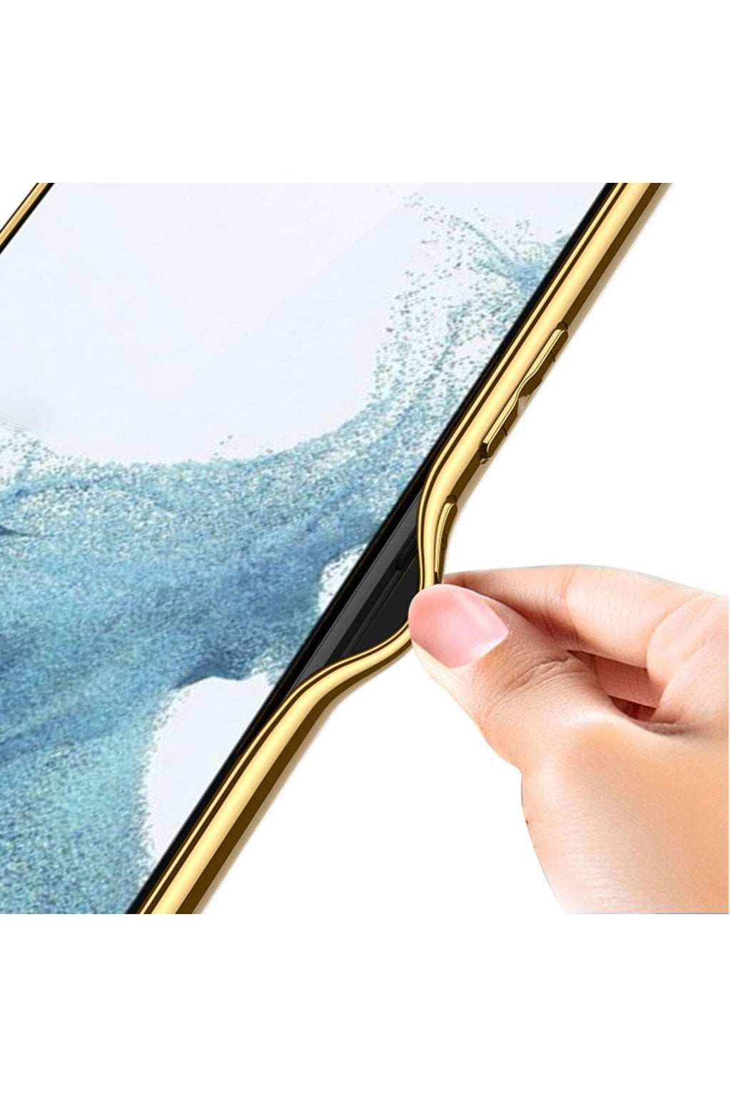 Galaxy S23 Uyumlu Deri Görünümlü Kenarları Elektroplating Kaplama Zore Fizyon Kılıf-Kırmızı