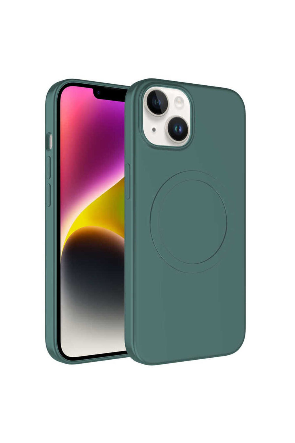 iPhone 14 Uyumlu Magsafe Wireless Şarj Özellikli Pastel Renk Silikon Zore Plas Kılıf-Lavendery