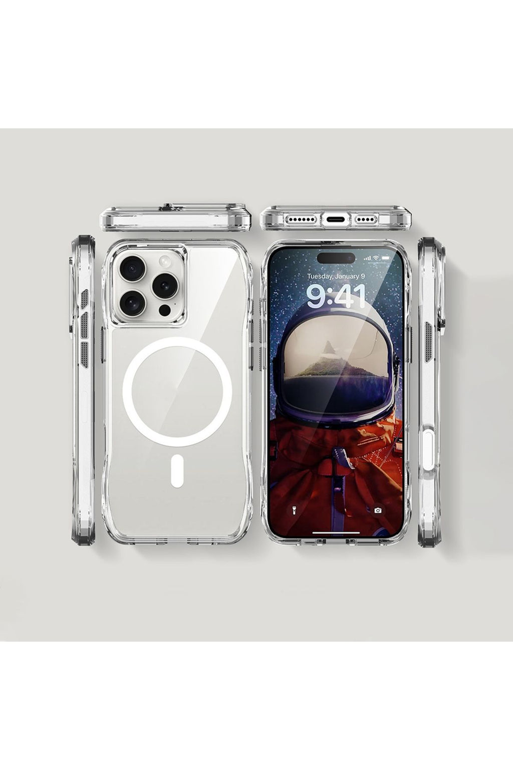 iPhone 16 Pro Max Kılıf Magsafe Şarj Özellikli AiHTTgli Şeffaf Zore İncek Kapak-Şeffaf