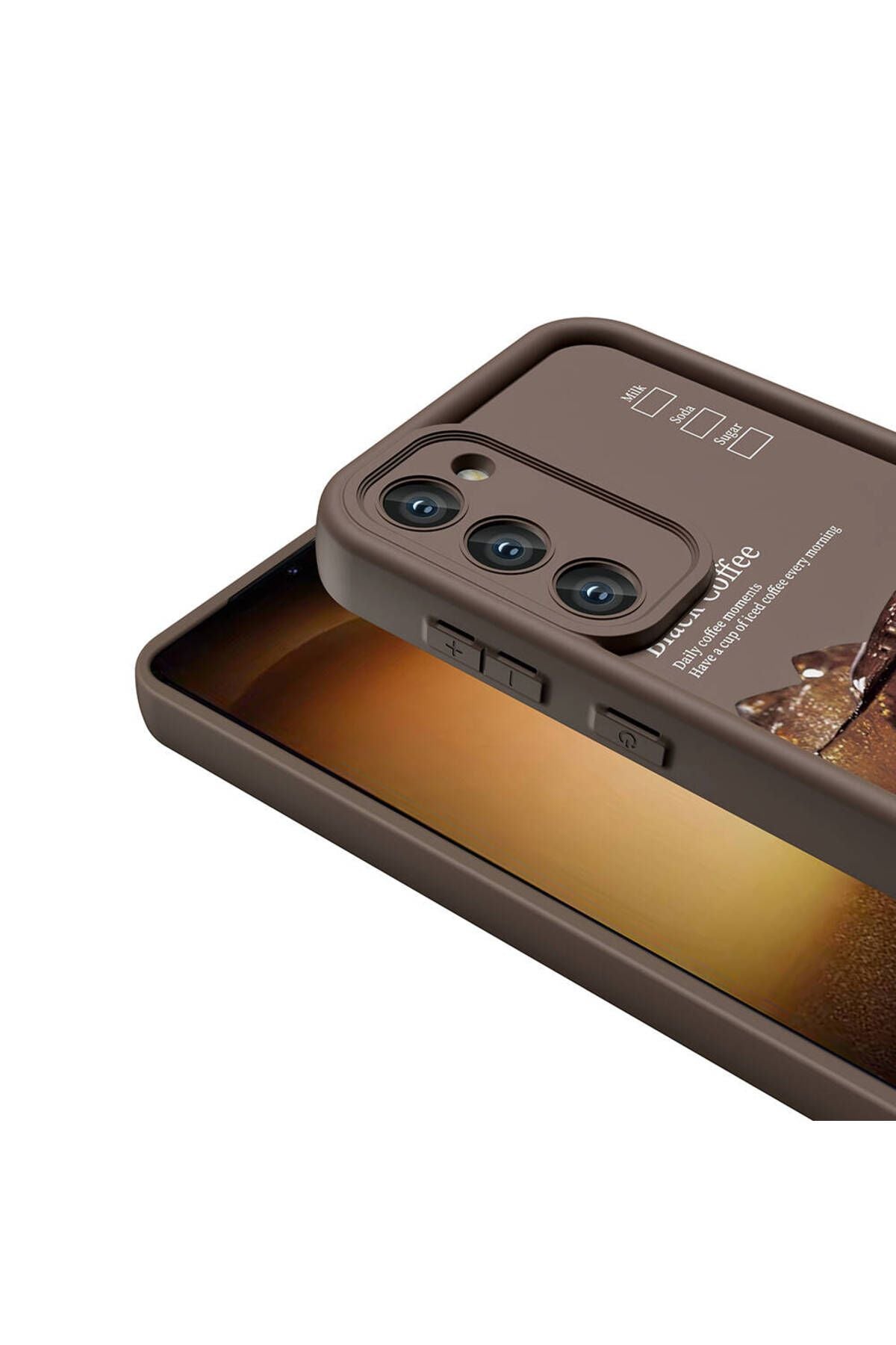 Galaxy S23 Kılıf Kamera Korumalı Baskılı Arka Yüzey Zore Klas Kapak - Koyu Kahve