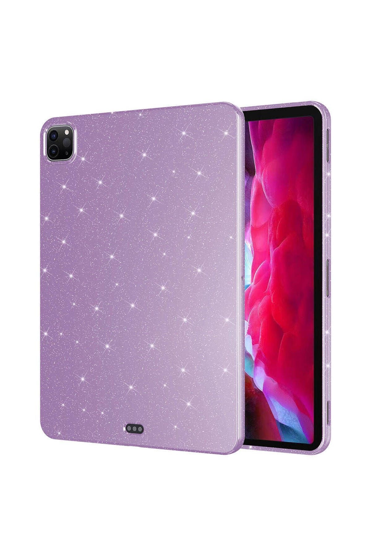 iPad Pro 11 2020 (2.Nesil) Simli Parlak Görünümlü Uyumlu Zore Tablet Koton Kılıf-Lila