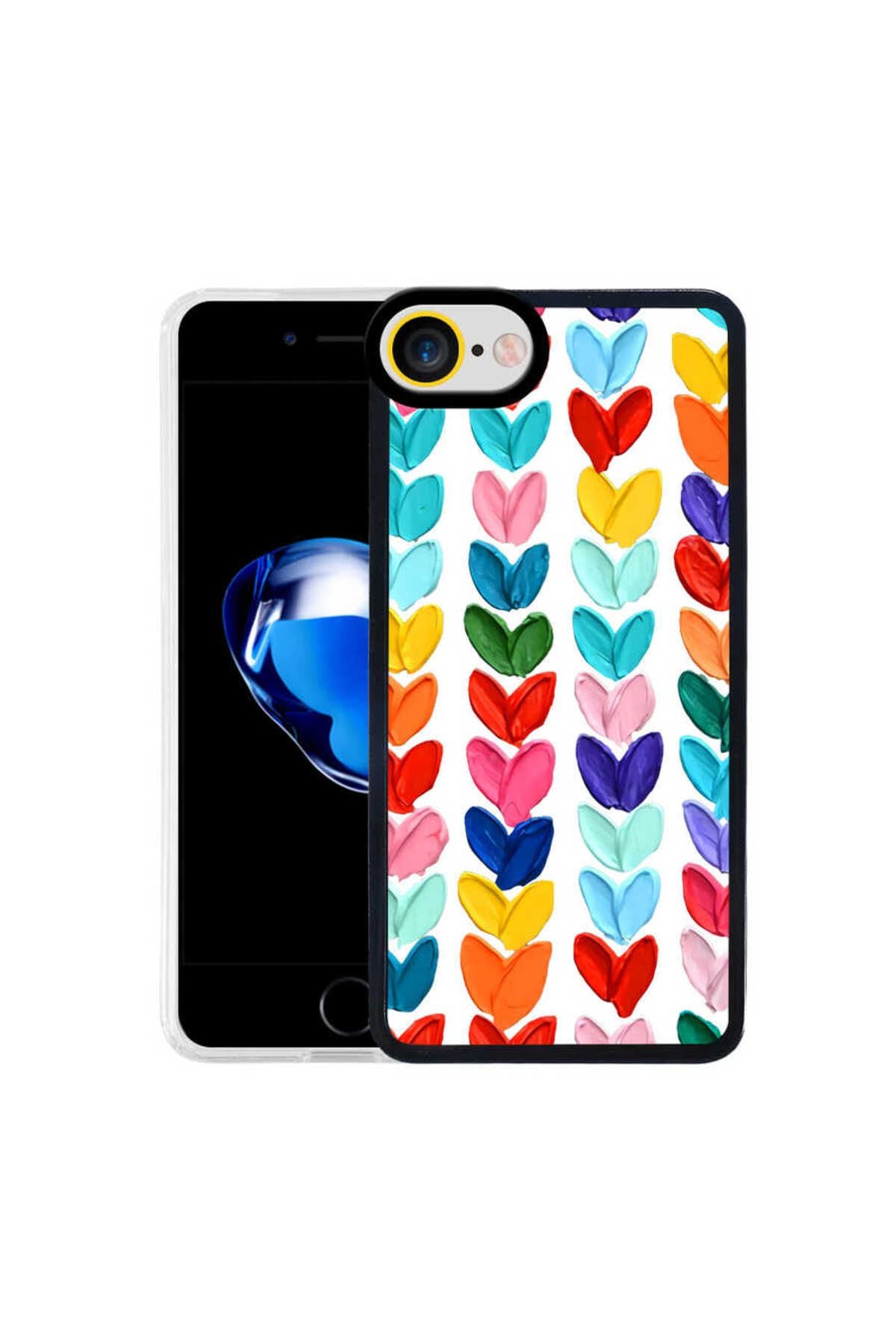 iPhone SE 2022 Uyumlu Zore M-Fit Desenli Kılıf-Heart No6