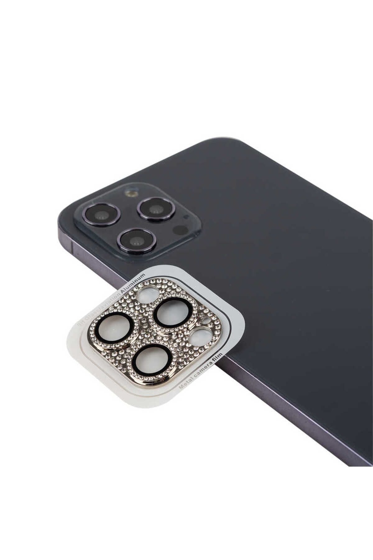 iPhone 13 Pro Max Uyumlu Zore CL-08 Kamera CPT Koruyucu-Gümüş