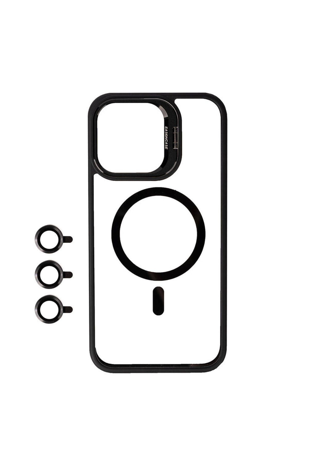 iPhone 15 Pro Uyumlu Magsafe Wireless Şarj Özellikli Standlı Zore Magsafe Klon LNSM-li Kılıf-Si