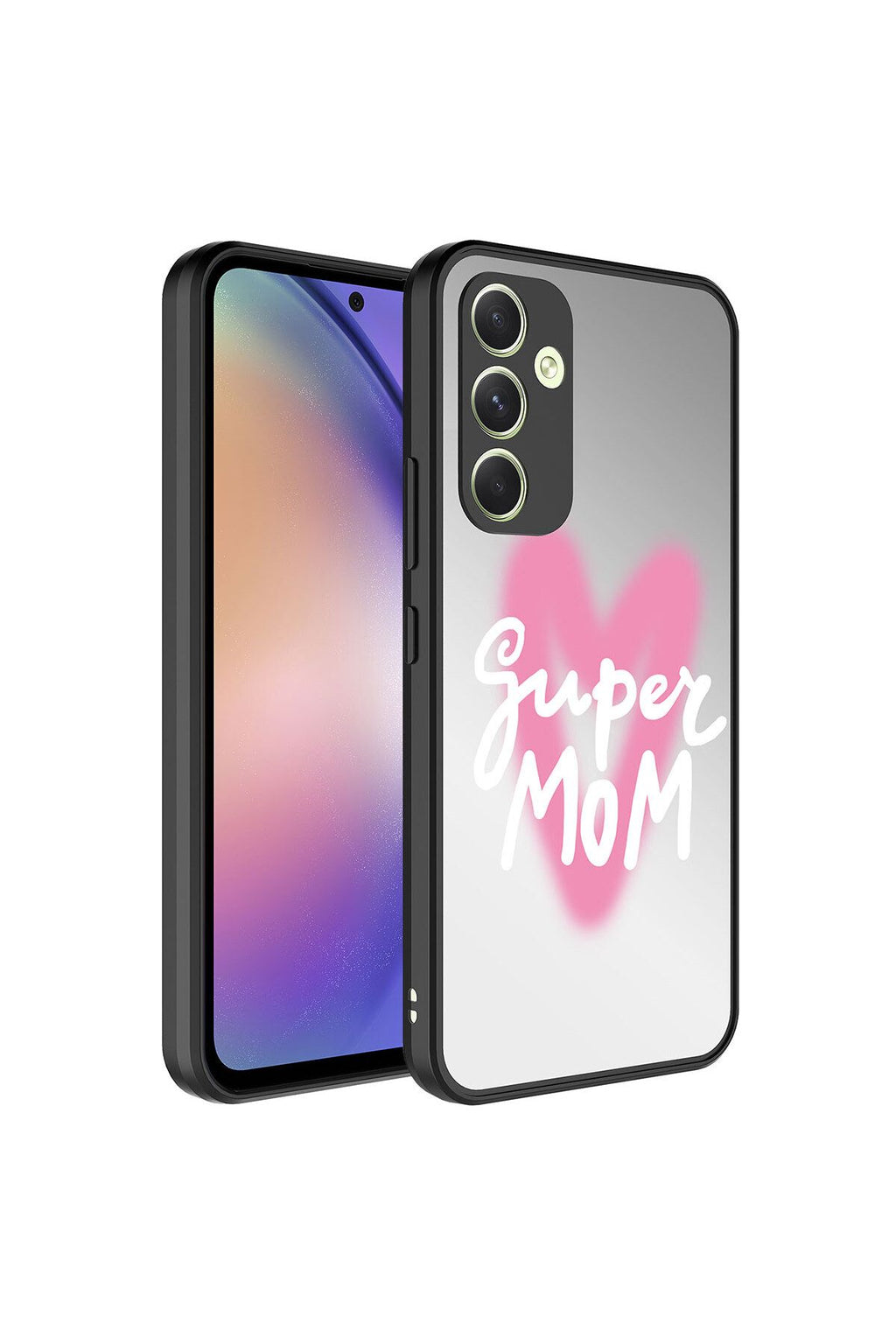 Galaxy A34 Kılıf Aynalı Desenli Kamera Korumalı Parlak Mirror Kapak - Süper Anne