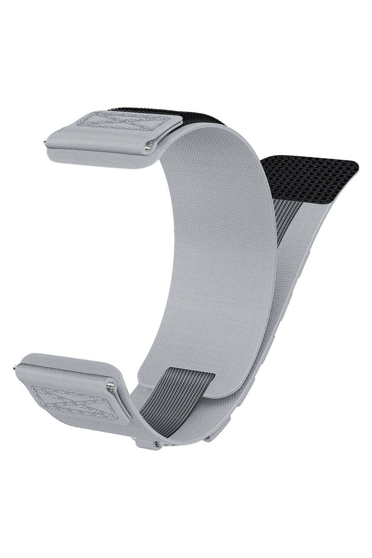 Galaxy Watch 42mm Zore KRD-112 20mm Orbital Örgülü Halat Tasarımlı Naylon Kumaş Hasır Kordon-Yeşil