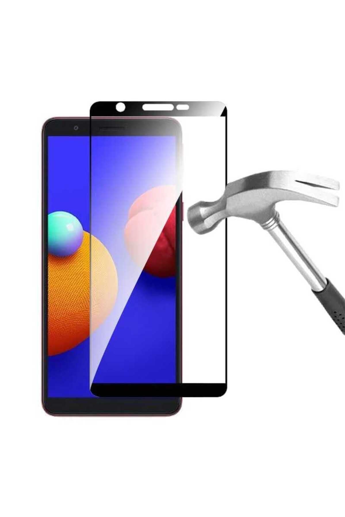 Galaxy A01 Core Uyumlu Kenarları Kırılmaya Dayanıklı Cam Ekran Koruyucu